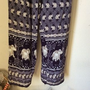 Prana Pants - Soft Flowy Indian Elephant Purple Lounge Pants Prana Pants - Soft Flowy Indian Elephant Purple Lounge Pants